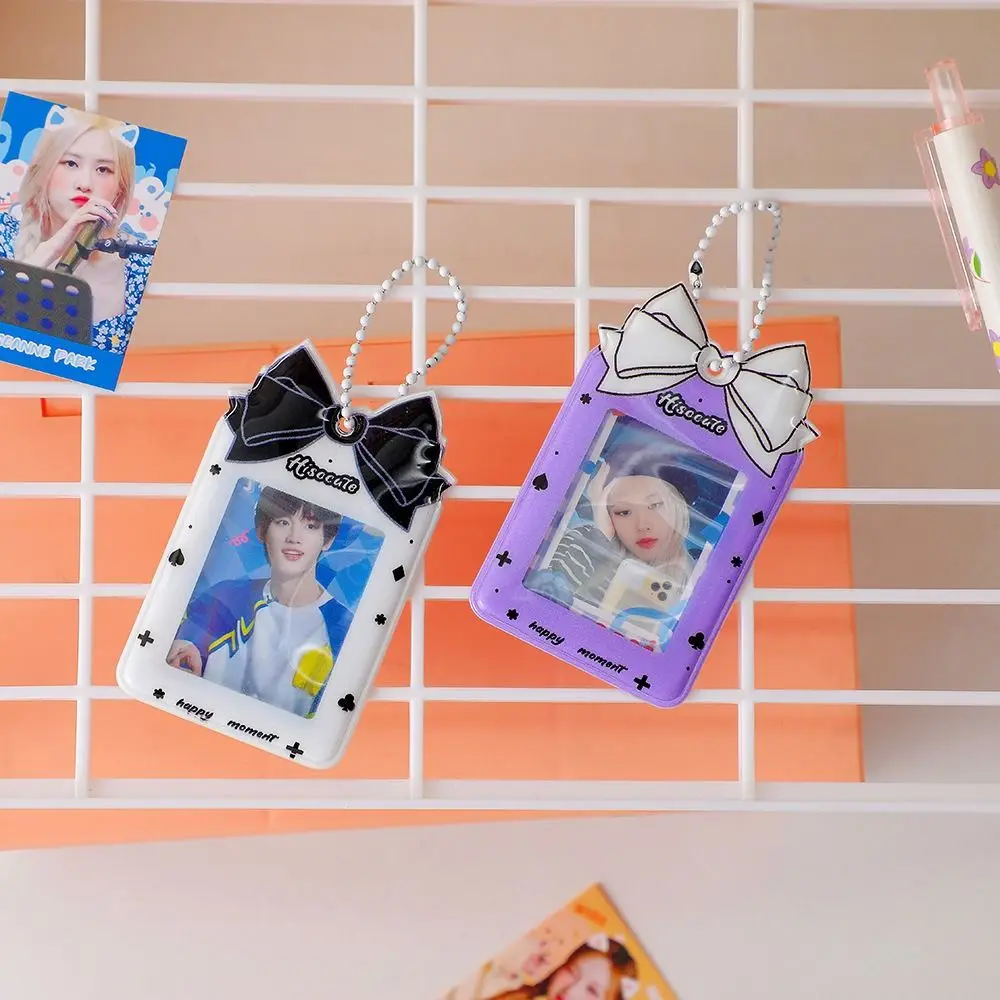 Hanging Y2K Photocard Holder Korean INS Keyring Card Protector Sleeve Star Transparent Photo Card Cover Photo Frame