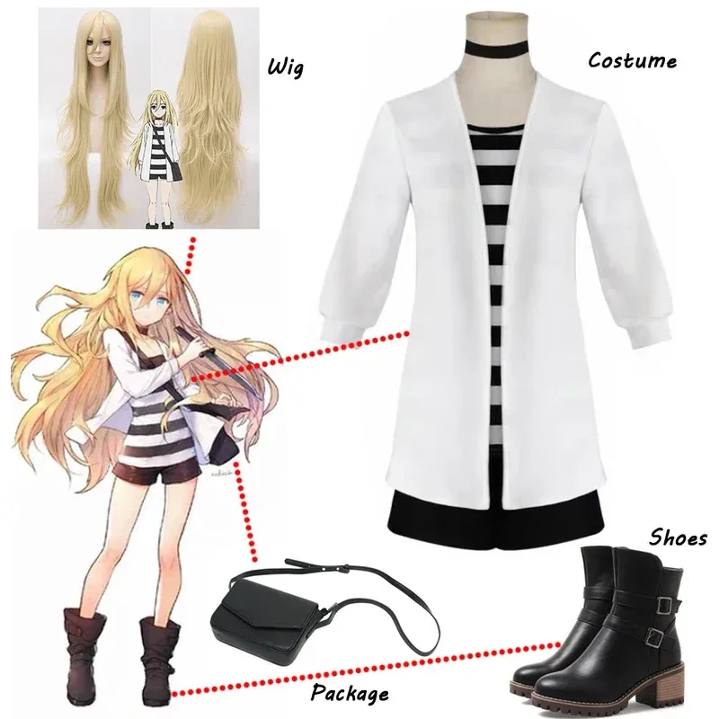 Anime ángeles de la muerte Rachel Gardner disfraces Cosplay Rachel Gardner chaqueta completa diaria camiseta Halloween carnaval hecho a medida