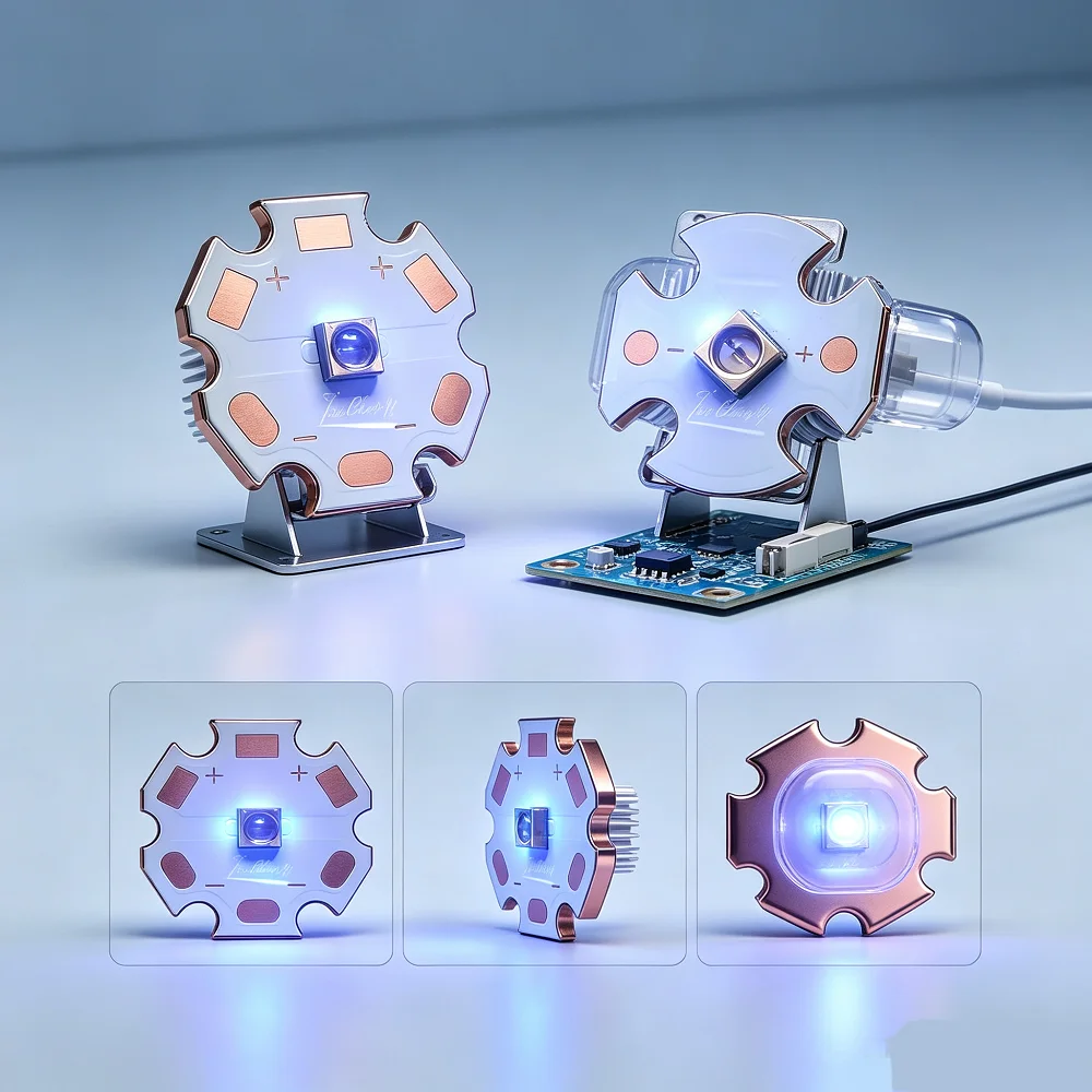 250nm UVC LED 0.1W 1W 2W 3838 3535 250-260nm 60 /120 degree DC 5-7V Ultra Violet Lamp with 16mm /20mm Copper PCB 1PCS
