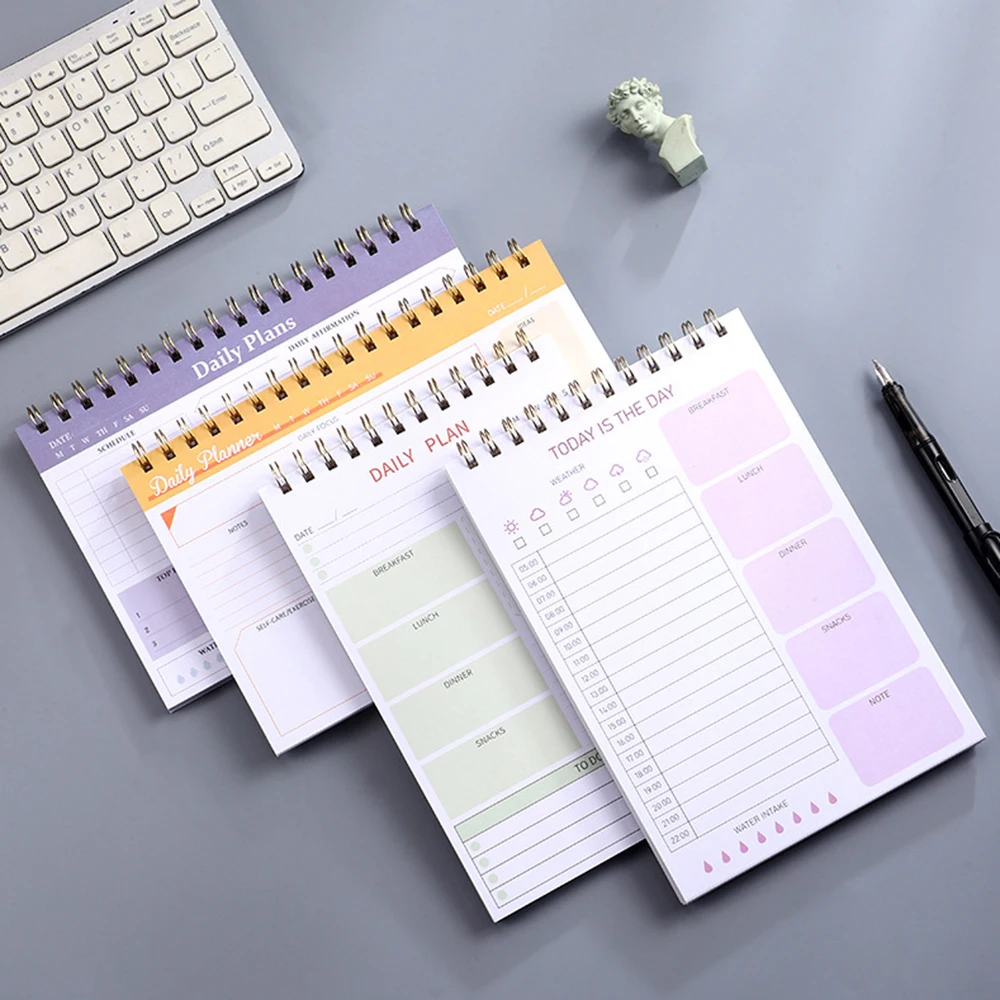 

A5 English Daily Plan Coil Notebook Schedule To Do List Memo Stationery Office School Supplies