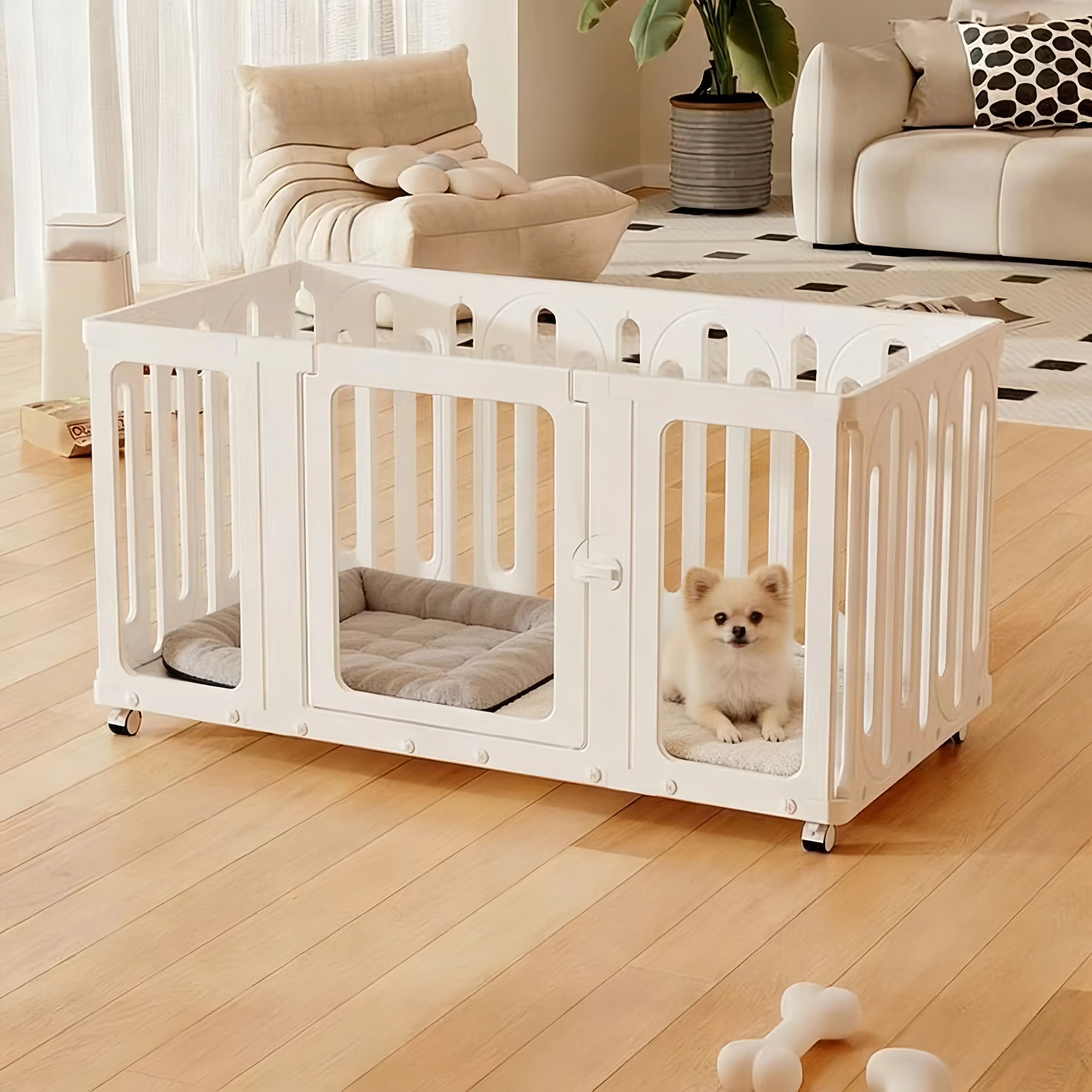 #Modular Equipment Dog Fence Large Outdoor Barrier To Stairs Dog Fence Folding Plastic Kennel Barrera Para Mascotas Dog Supplies