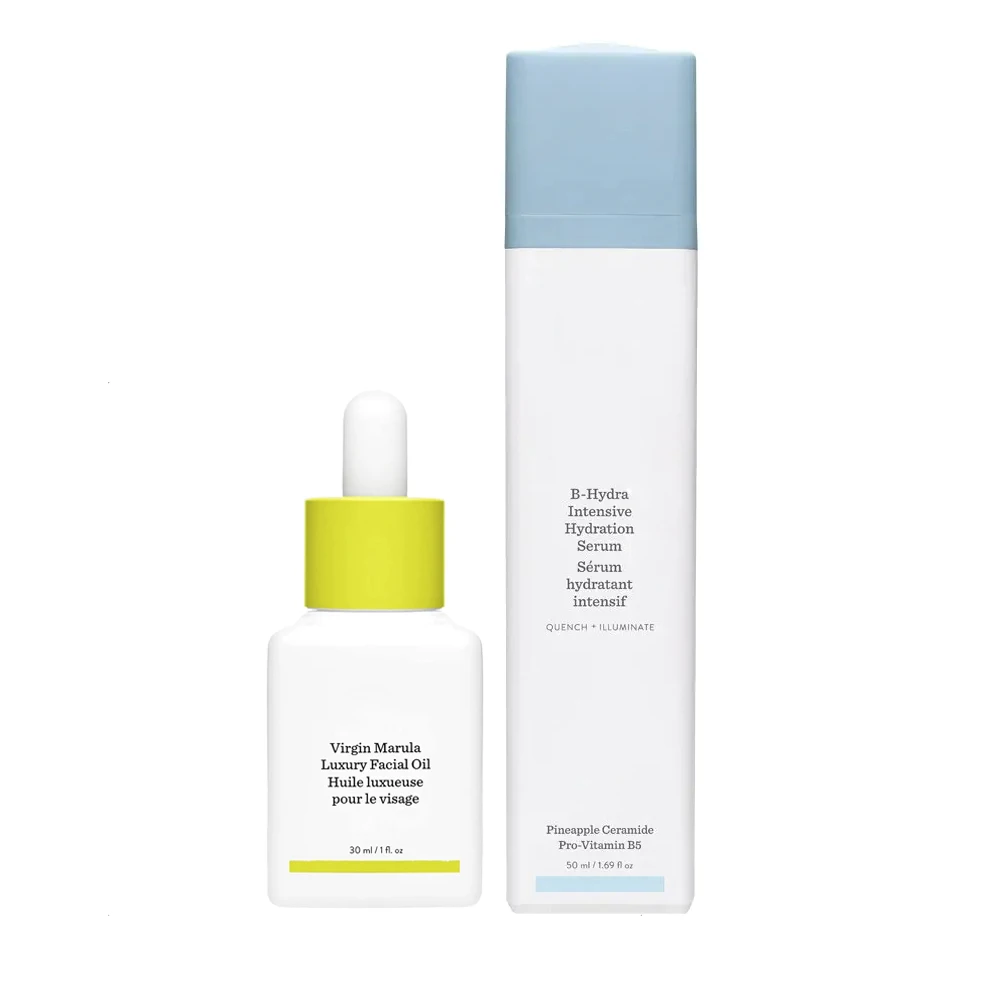 

Moisture Duo- Hydrating and Moisturizing B-Hydra Serum Intensive Hydration Gel Virgin Marula Luxury Facial Oil