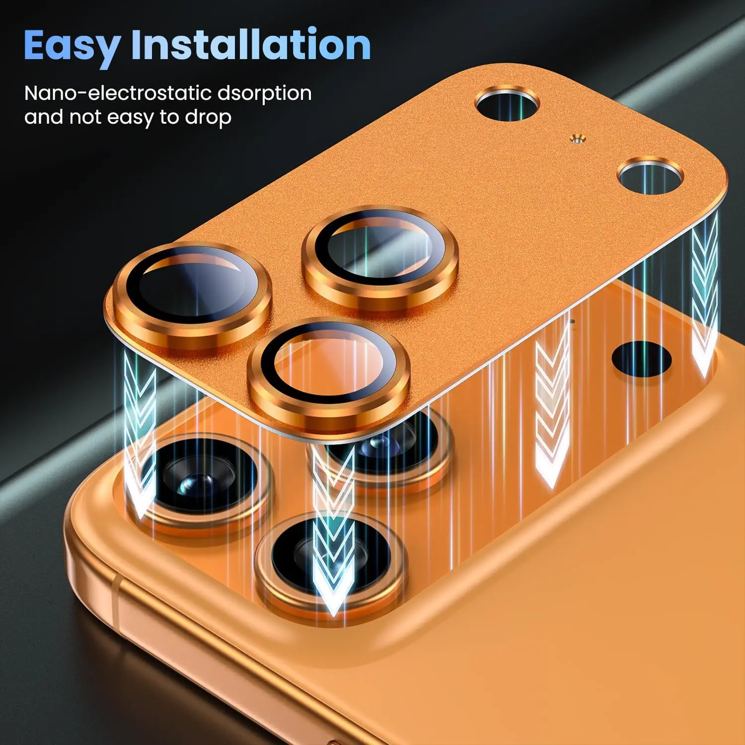 

For iPhone 17 Pro Max Camera Lens Protector [Strong Adsorption][Case-Friendly] Metal Tempered Glass Rear Camera Screen Cover