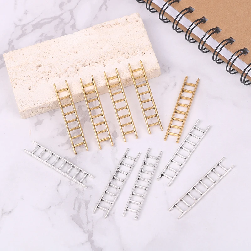 5pcs/set 51x10mm Dollhouse Miniature Furniture Metal Ladder Stairs Home Decoration Ladder Model Of Doll House