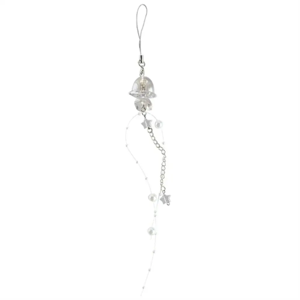 

Ocean Style Jellyfish Phone Charm Crystal Star Phone Pendant Y2K Phone Lanyard Hanging Ornament Pearl Mobile Phone Chain