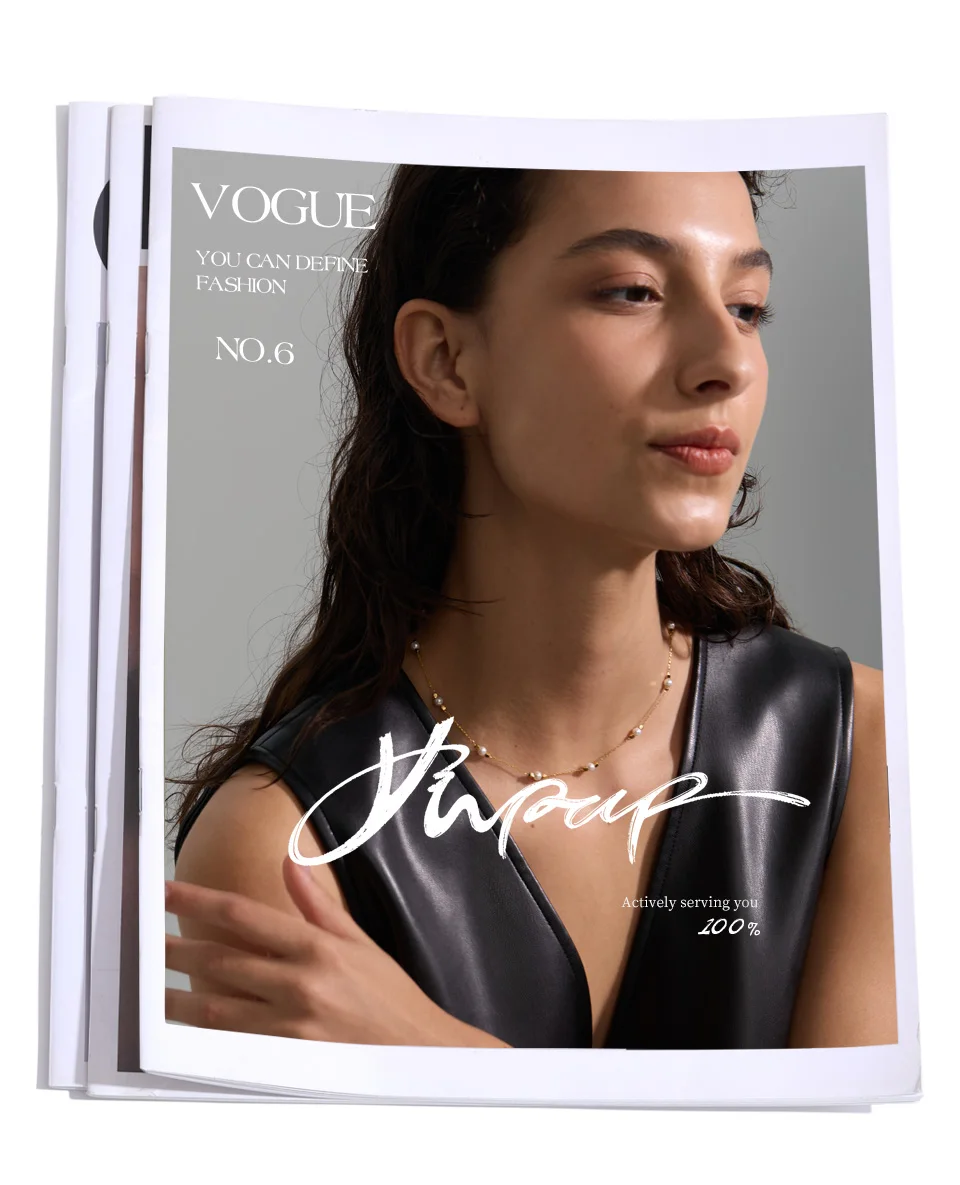 Yhpup Waterproof Stainless Steel Simulated Pearls Square Thin Chain Necklace Waterproof Fashion Chic Jewelry 2025 Accessories