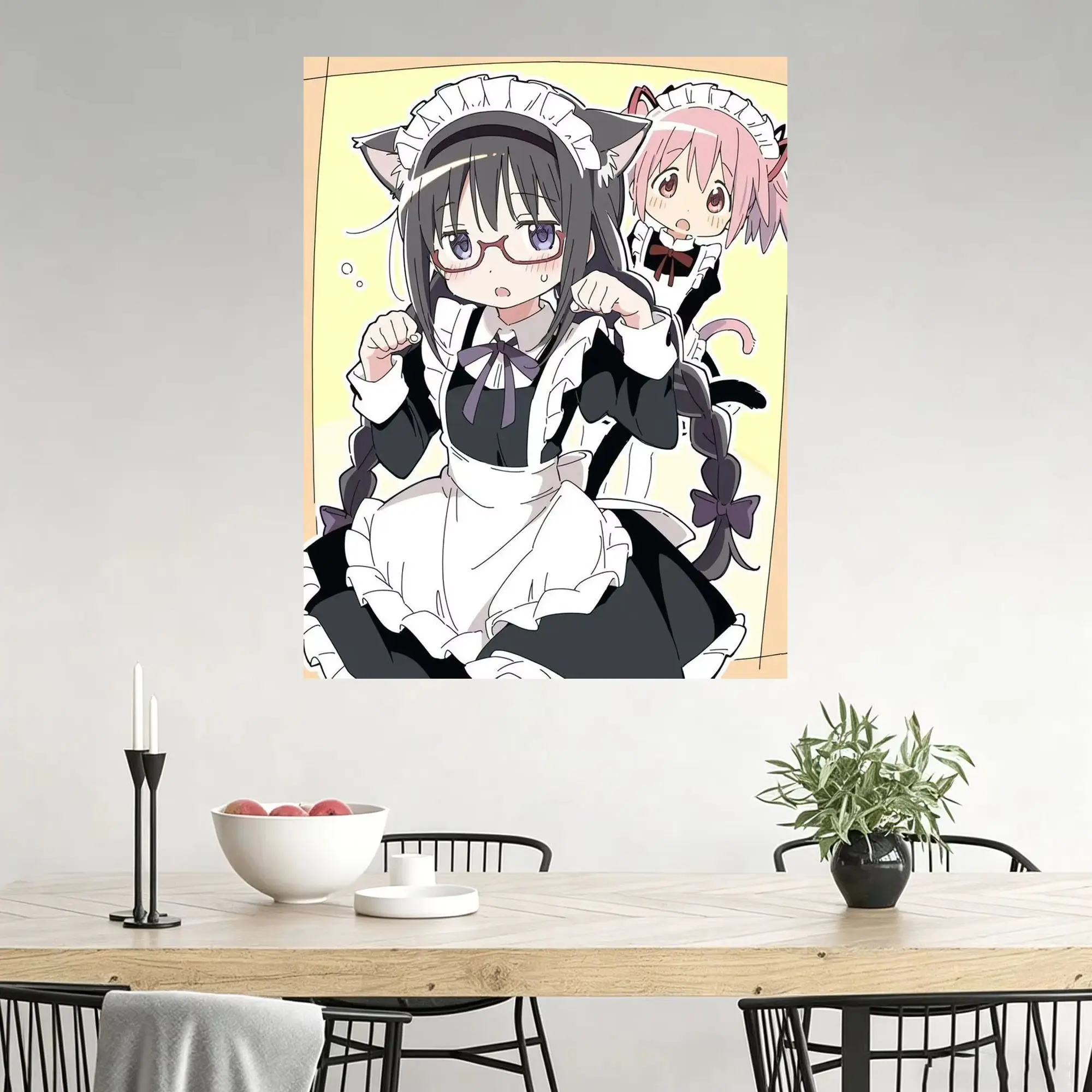 VIKAMA Magical Girl Large Tapestry Nekomimi Maid Outfit Design Cute Room Stuff Gift For Friends Suitable For Bedroom Dorm Decor