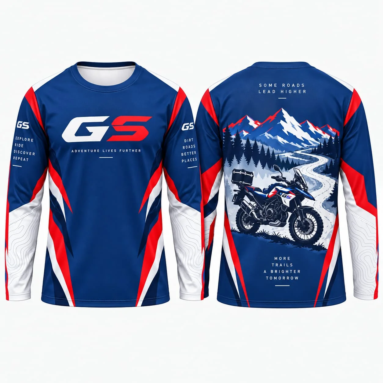 GS Adventure Motorcycle Men's Tshirt Long Sleeve Jersey Outdoor Racing Casual Riding Shirt Motorcycle Hiking Wear Unisex