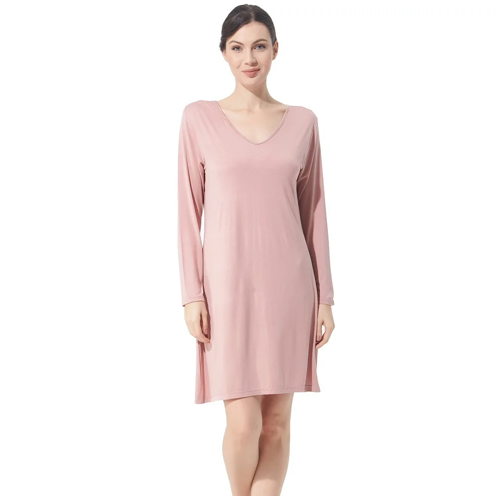 New PLUS SIZE 7XL Nightdress for Women Spring Summer Long Sleeve V-Neck Nightgown Nightwear Casual Cotton Sleepwear Loungewear