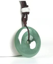 Burmese Jade Donut Pendant Carved Gemstone Green Luxury Man Natural Jewelry Necklace Real Gifts for Women Emerald Jadeite Men