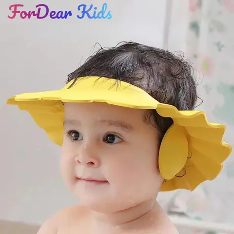 안전 샴푸 샤워 목욕 목욕 보호 소프트 캡 모자 베이비 워시 헤어 쉴드 Bebes 어린이 목욕 샤워 캡 모자 키즈