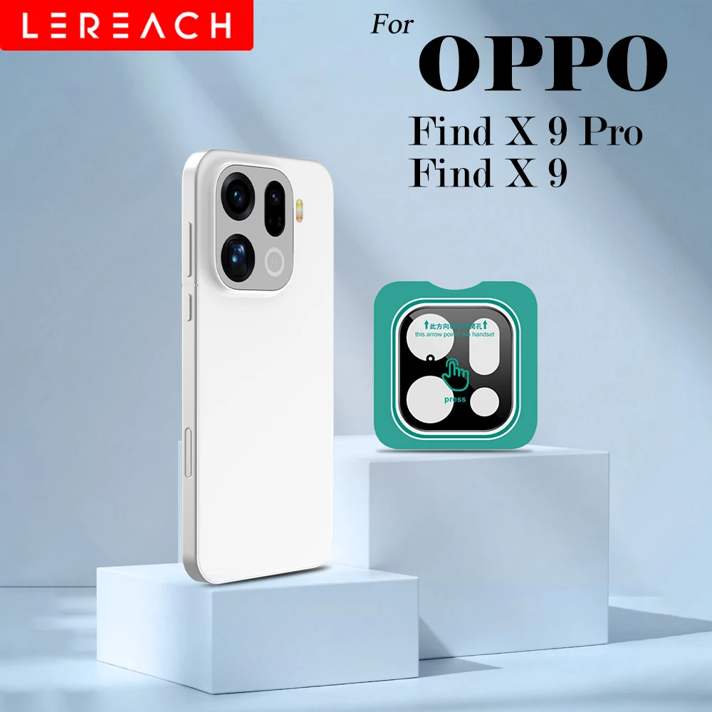 Lereach for OPPO Find X9 Pro Find X9 Tempered Glass Self-Locating Frame Camera Lens Protector Anti-Scratch High-Transparency