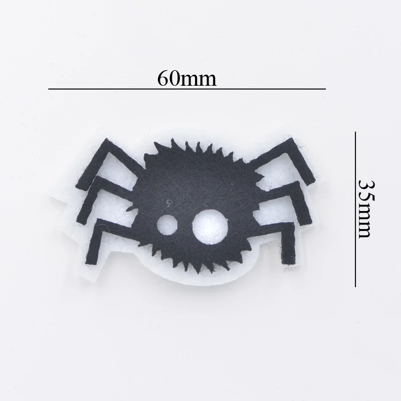 Toppe imbottite in tessuto non tessuto con applicazioni di ragno dei cartoni animati di Ognissanti da 6 cm per decorazioni per costumi in maschera
