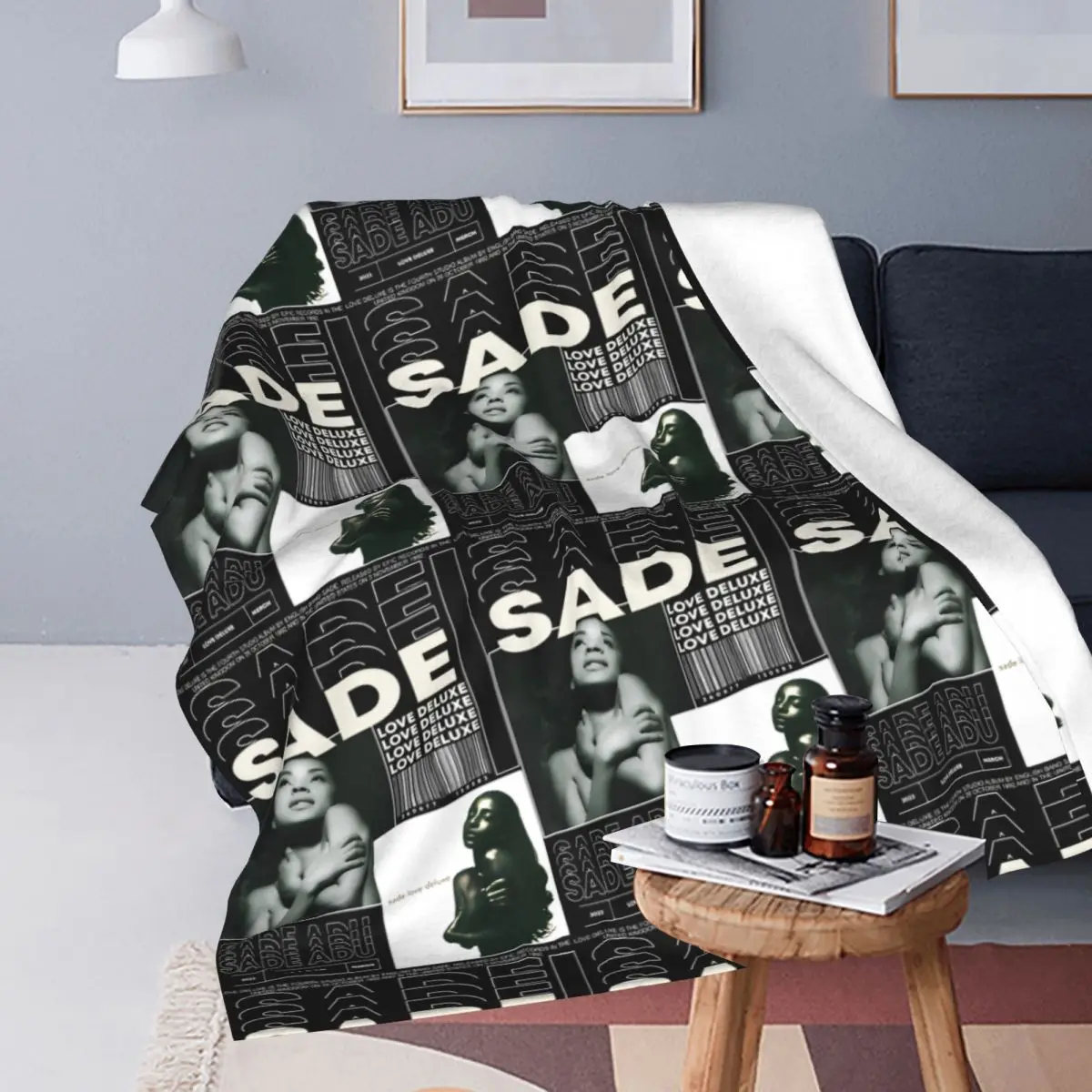 S-Sade Adu Singer 80s Music Flannel Throw Blanket Blanket for Bedding Bedroom Lightweight Quilt