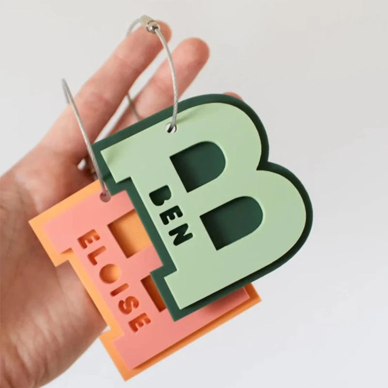 Personalized Initial Name Letter Acrylic Keychain Colorful Nameplate Design Custom Items Keyring Valentine’s Day Gift Bag Charm
