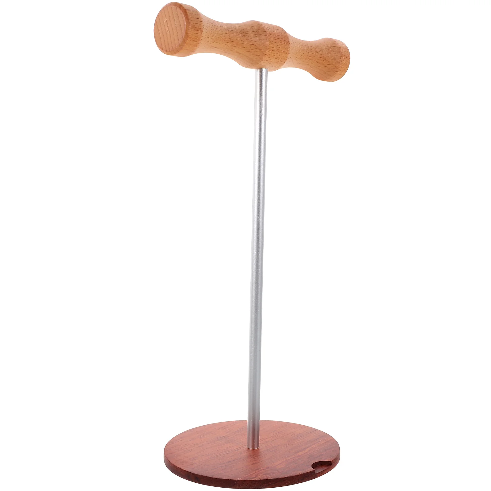 

Wooden Headphone Stand Desktop Organizer Black Metal Rod Gaming Earphone Hanger Rack Storage Display Mount Wireless Home Office