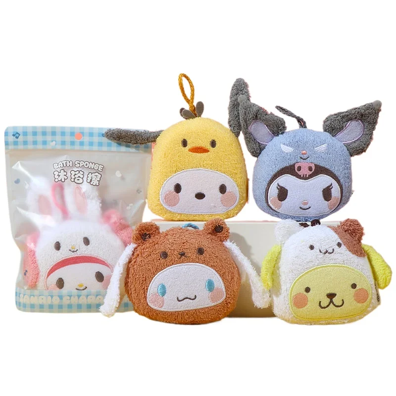 

Sanrio милый наполнитель для ванны Kuromi Cinnamoroll, губка для спины, пенообразователь, сетка для ванной, товары для дома, аниме, креативная Подарочная игрушка