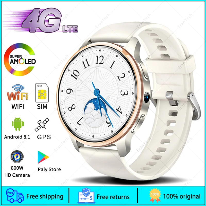 

1.5" AMOLED Smart Watch 2024 Android Men Women GPS 16G ROM Storage HD Camera 2G 4G SIM Card WIFI Wireless Fast Internet Access