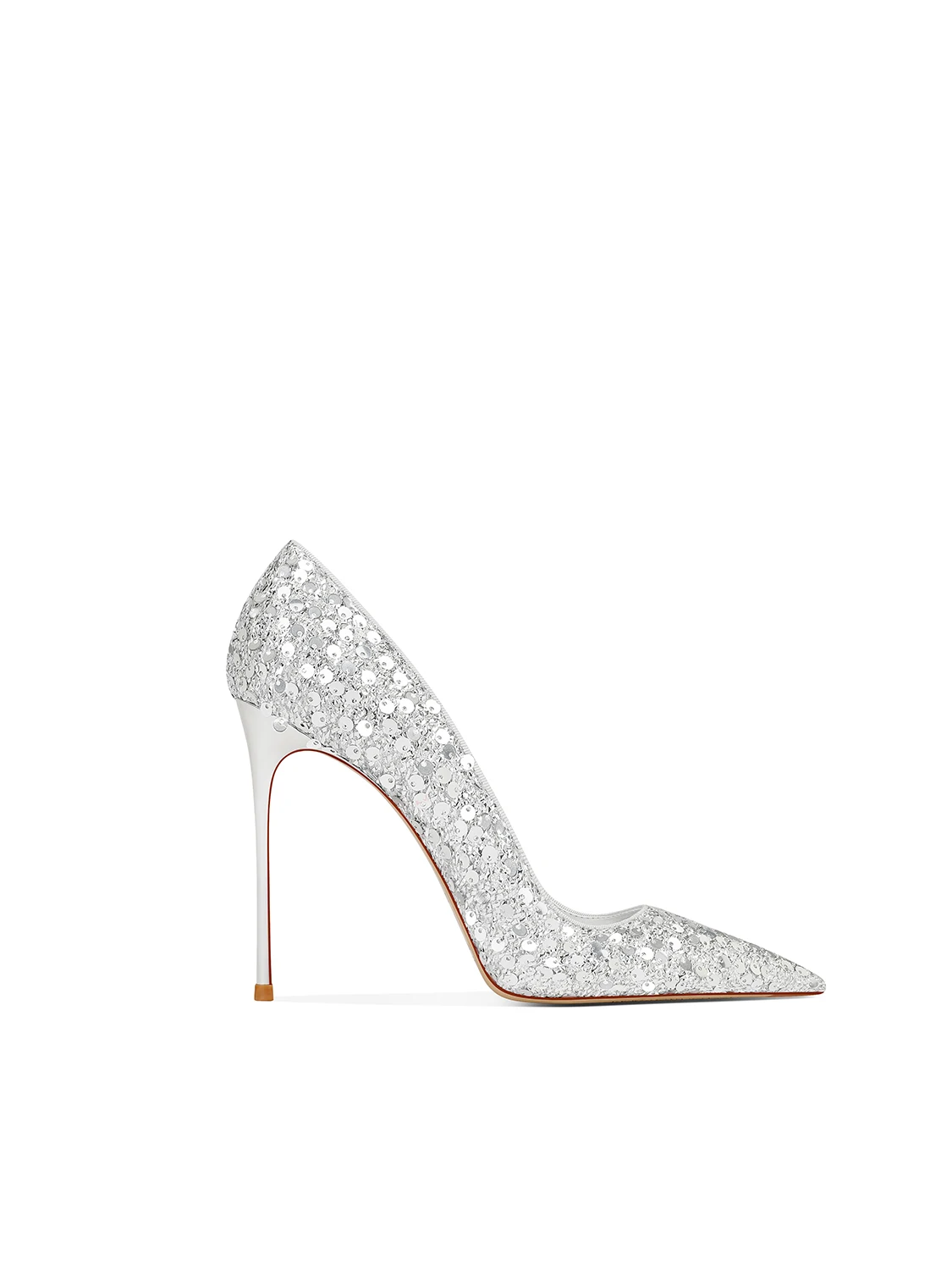 Silver Sequined High Heels Women's Pointed Heels 2025 Spring New Models