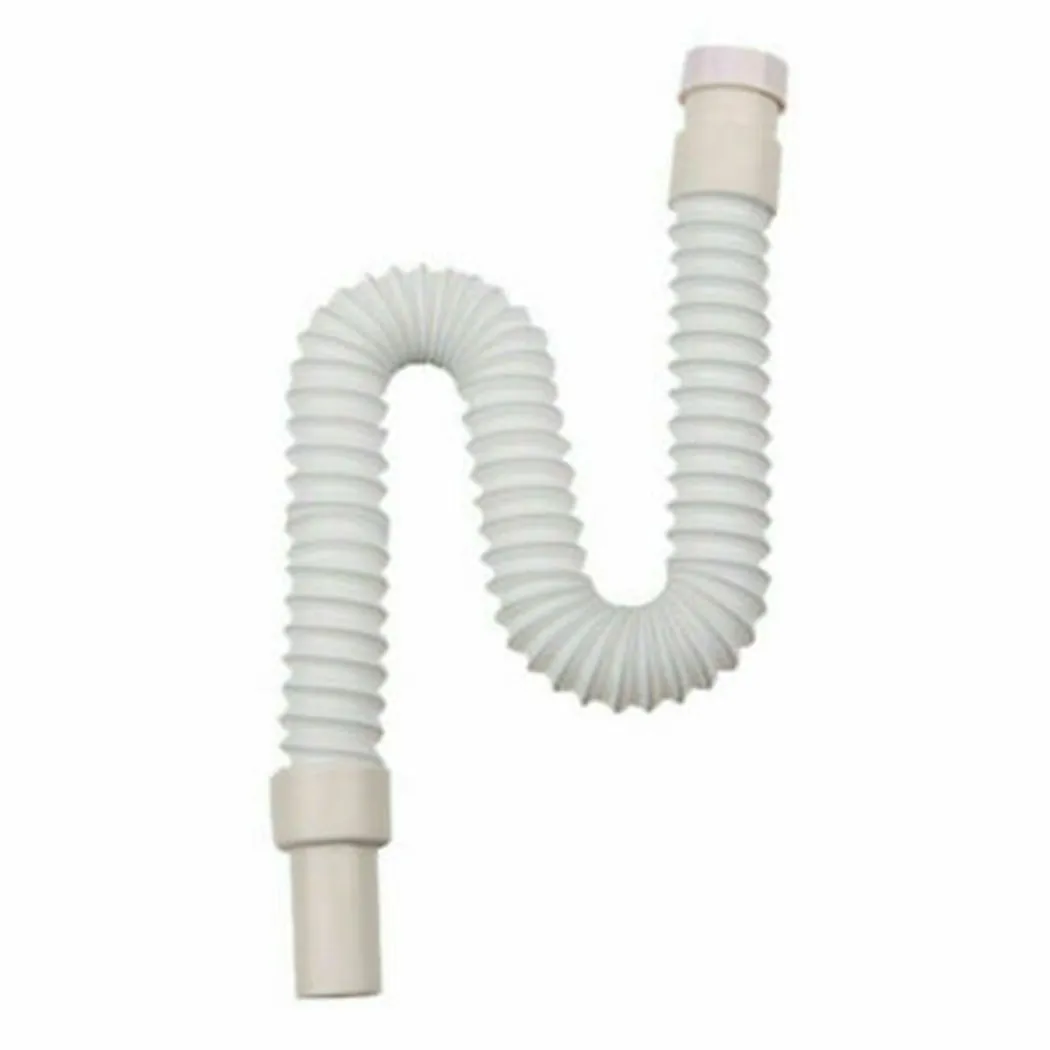 

Hot Sale Utility Drain Pipe Plastic Flexible High Quality Kitchen S Type Sink Siphon White 36-80cm Basin Bathroom