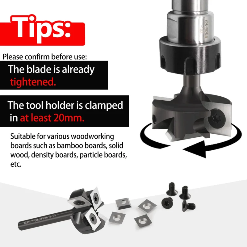 Imagem -03 - Limpeza Inferior Router Bit Madeira Fresa Insert-estilo Spoilboard Rosto End Moinho Carpinteiro Ferramentas mm 635 mm mm 12 mm 127 mm de