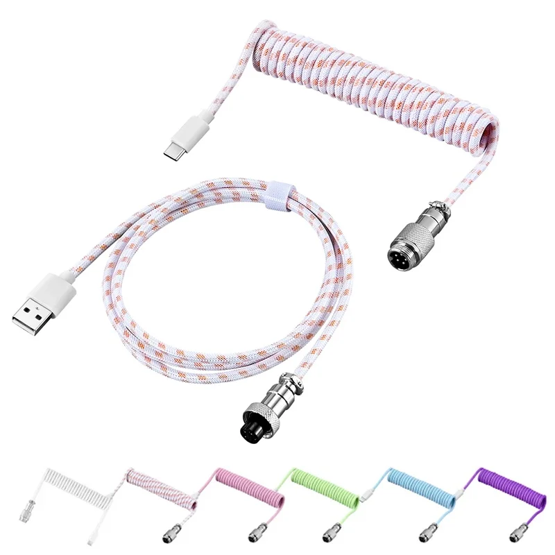 3m Type C Mechanical Keyboard Coiled Cable USB Mechanical Keyboard Coiled Cable Aviator Desktop Computer Aviation Connector Cord