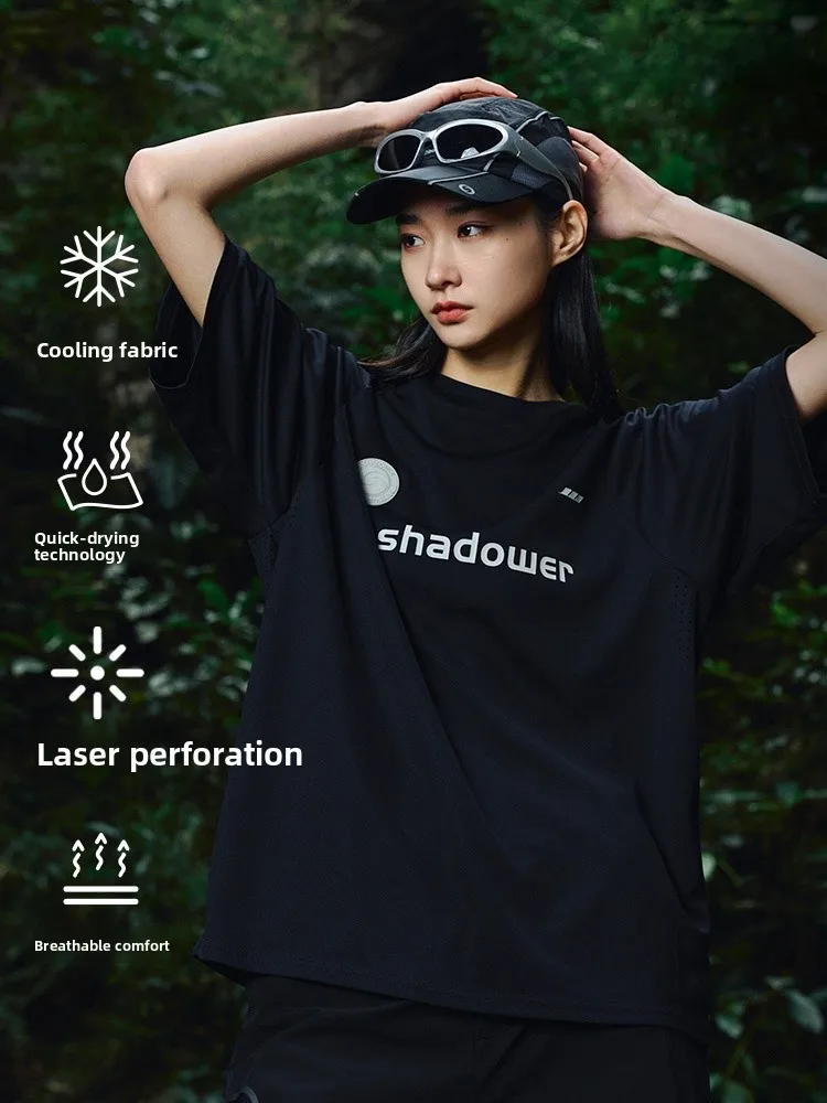 

Enadower Coolmax Qui Dry Sport T-irt Summer Breathable ort Sve Loose Casual Top Polyester Fiber round Ne Brand L...