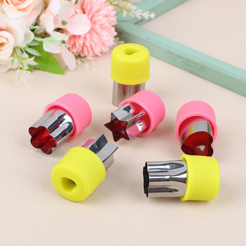 3Pcs/Set Star Heart Flower Shape Vegetables Cutter Plastic Handle Portable Stainless Steel Fruit Cutting Kitchen Gadgets