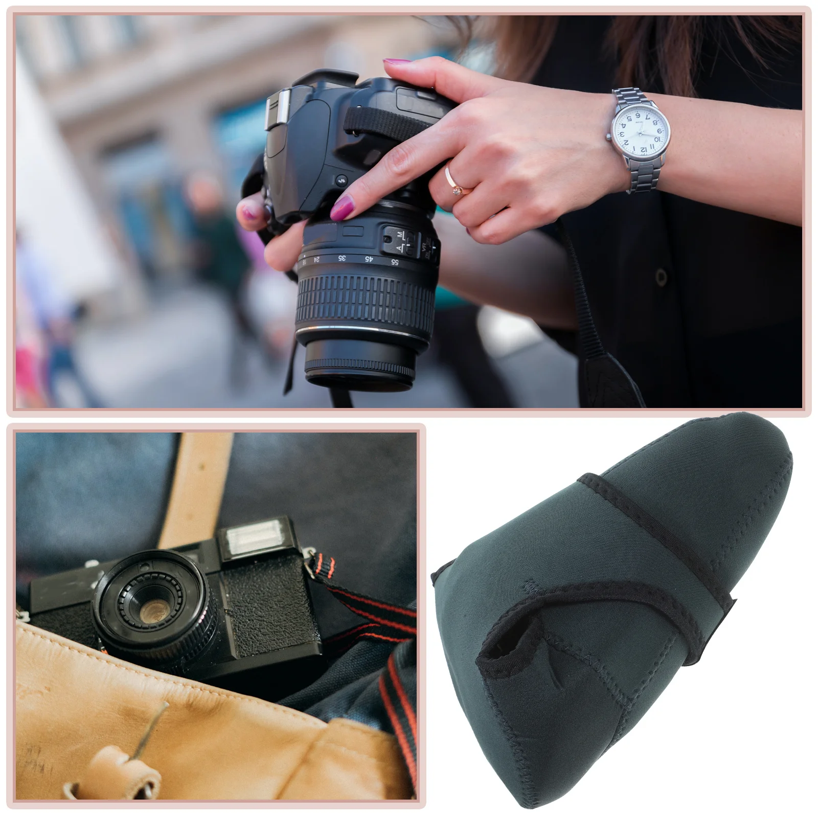 

Camera Insert Bag Multi-Layer Dividers For Dslr Lens Neoprene Padded Case Small Camera Bag Organizer Insert For Backpack