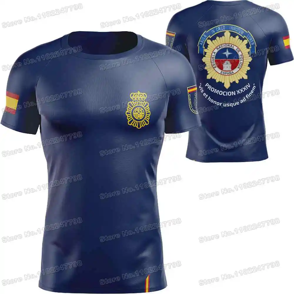 تيشرتات رجالية رياضية وإسبانية تعمل بالشرطة الوطنية CNP ترويج XXXIV تيشرتات خارجية ملابس رياضية ملابس رياضية لممارسة التمارين الرياضية ملابس رياضية للركض من الجيرسيه