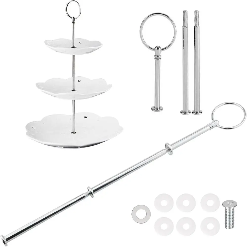 Hardware 2 Tier Cake Plate Stand 3 Tier Zinc Alloy Cake Stand Tray Stand Handle Wedding Party