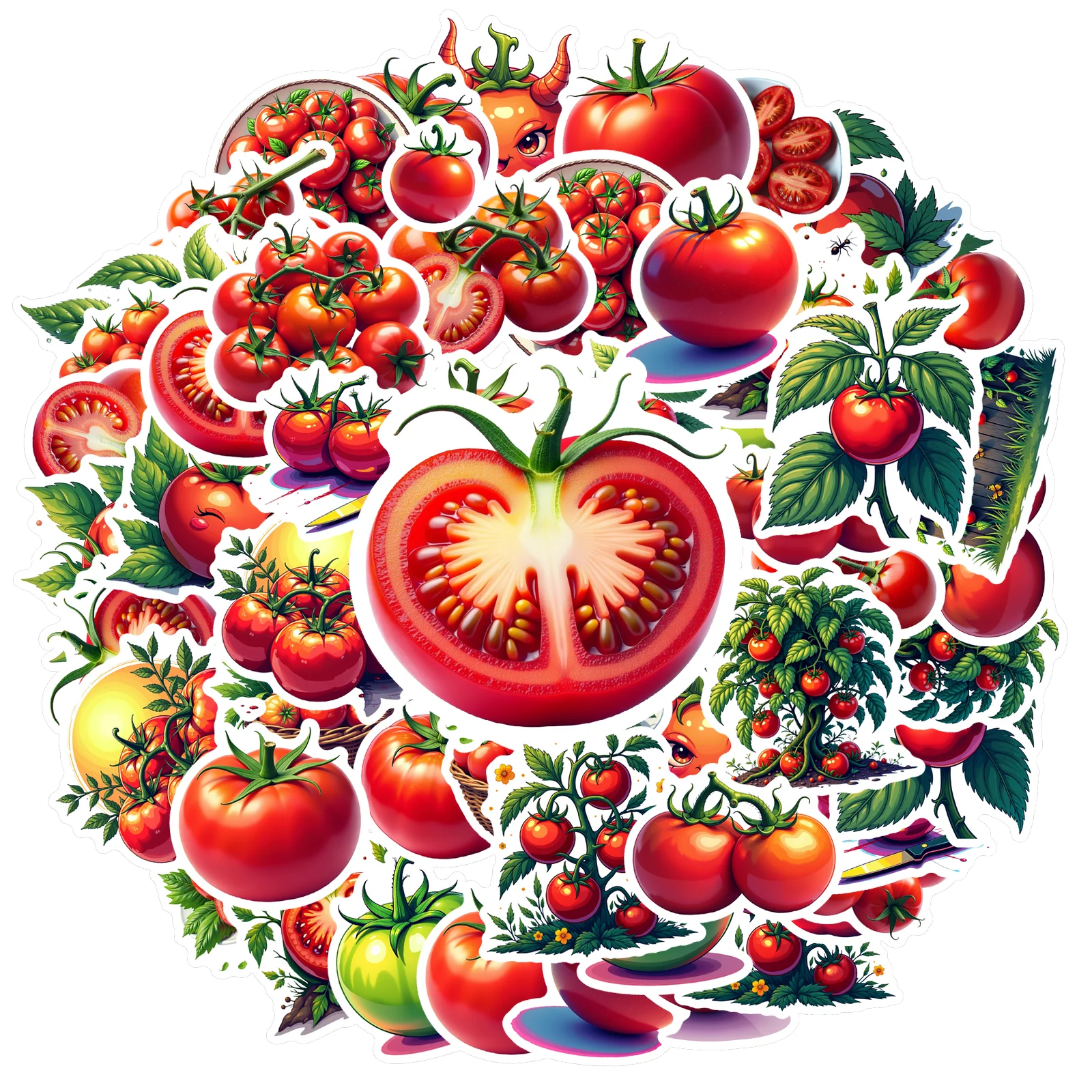 35pcs-100pcs Vivid Stickers Lifelike Teacher Reward Stickers Food Stickers For Laptop Guitar