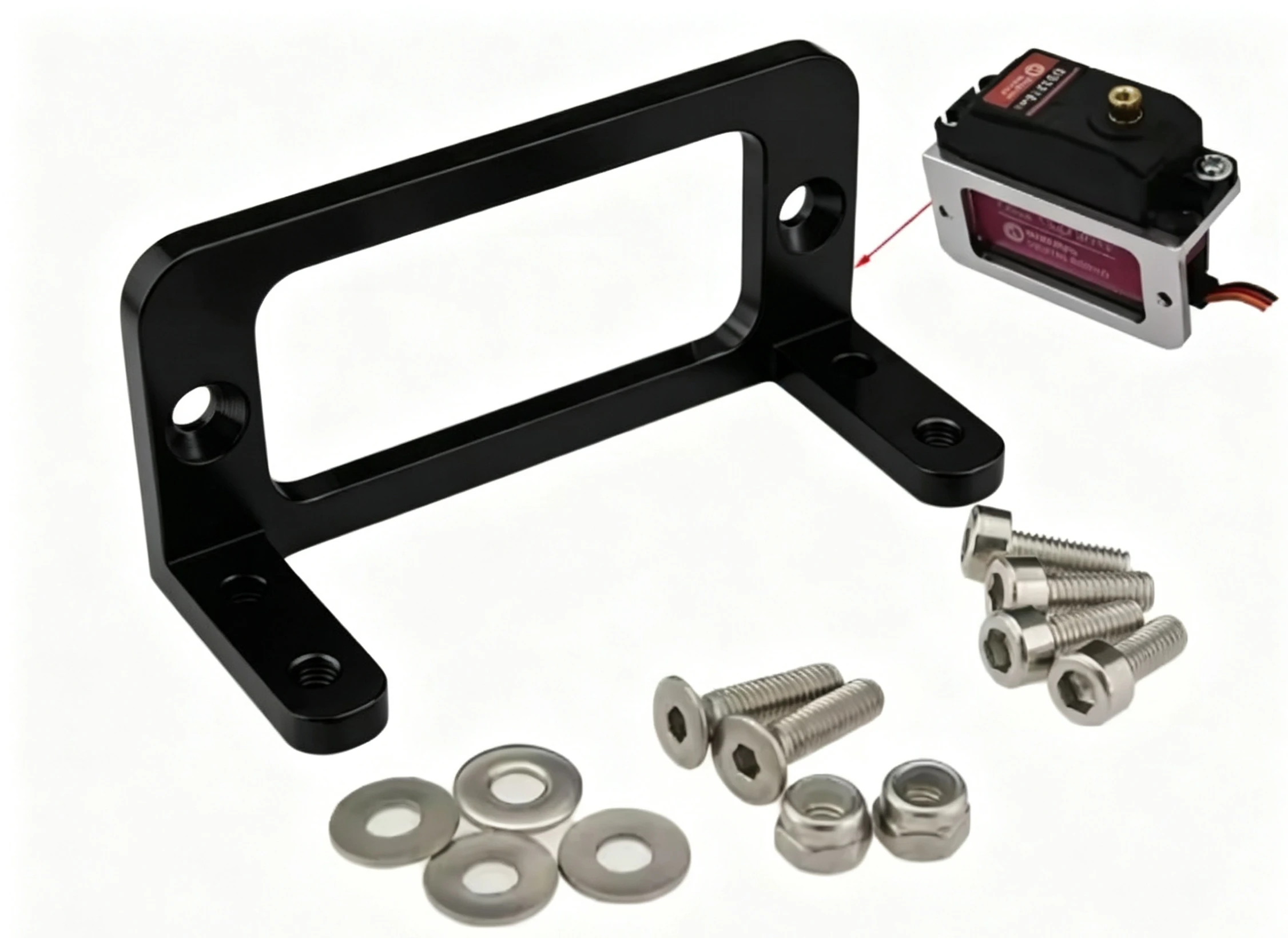 Servohalter, Servohalterung, CNC-Aluminiumlegierung, für RC, Boot, Auto, Flugzeug, Servo, 1 Stück