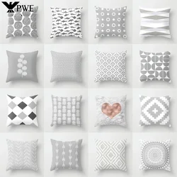 New Nordic Grey Geometric Pillow Covers Polyester Throw Pillows Cover Modern Fashion Livingroom Sofa Bed Cushion Cover 45X45cm