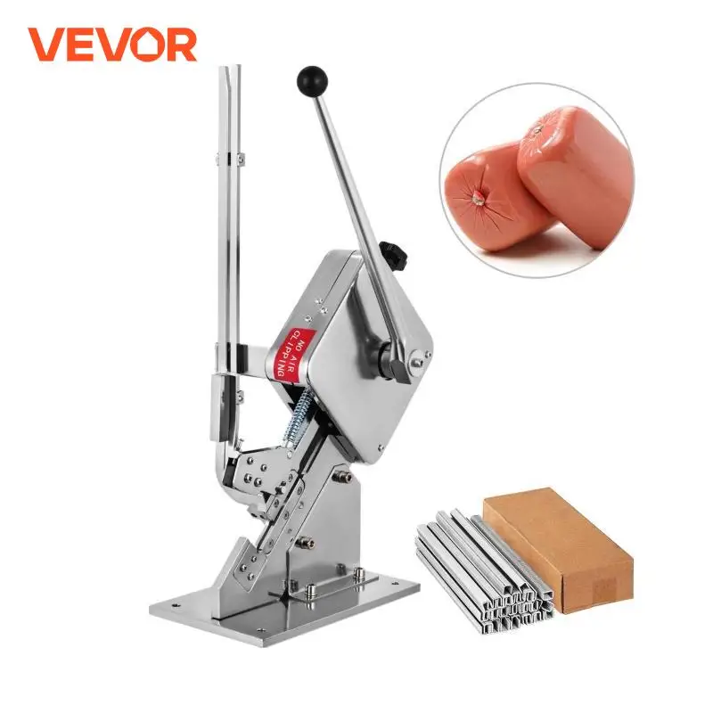 VEVOR U-shape Sausage Clipper Manual Portable Clipping Machine with 2 Boxes of Clips(5000pcs) for Supermarkets Bakeries Cafe Sho