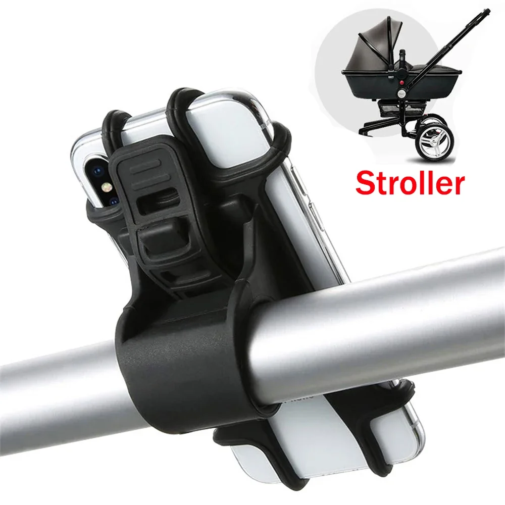 vvocc iBaby Stroller Accessories Universal stroller Silicone Phone Holder Mobile Phone Holder for pram Bicycle GPS Mount Bracket