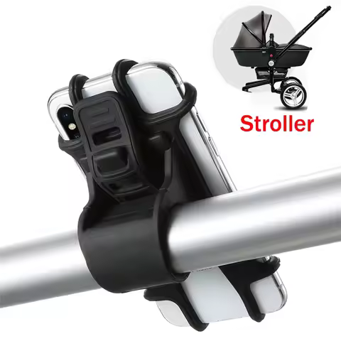 Baby Stroller Accessories Universal stroller Silicone Phone Holder Mobile Phone Holder for pram Bicycle GPS Mount Bracket