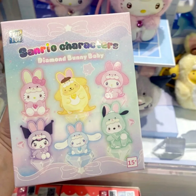 

Genuine Sanrio Diamond Bunny Baby Series Blind Box Lovely Vinyl Plush Bag Pendant Doll Kuromi Melody Mystery Box Trendy Toy Gift