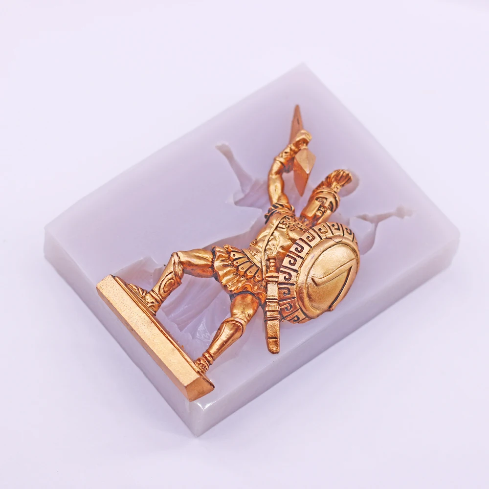 Ancient Greek Achilles Silicone Mold for Fondant Cake Decor Sugarcraft Icing Chocolate Baking Resin Clay DIY Mould