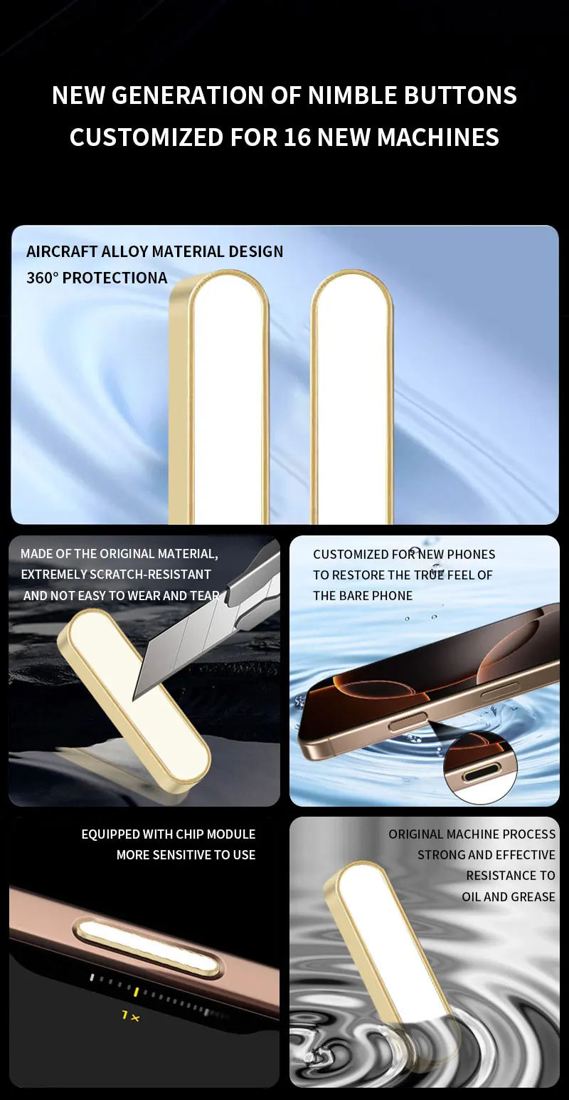 New Phone Side Button Sticker AI Button Capacitive Touch Anti-Scratch Phone Camera One Touch Sensor Button Sticker For iPhone 16