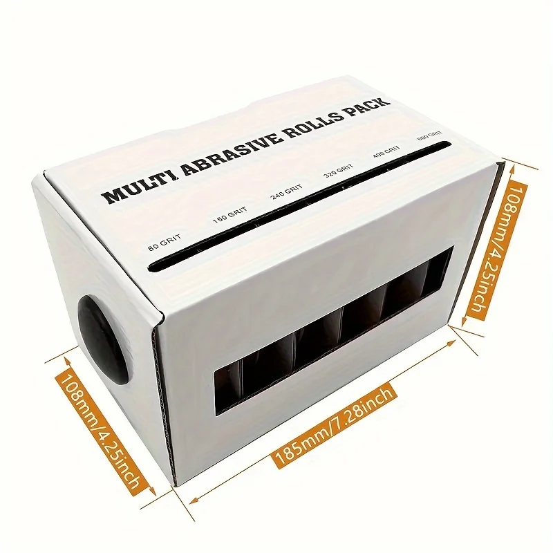 Diamond Cloth Rolls, 80/150/240/320/400/600 Grit Sandpaper Rolls, Metal Emery Cloth with Dispenser, Alumina Sandpaper