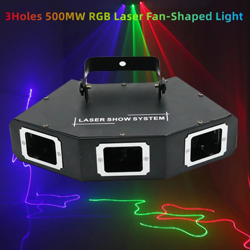 

3 Holes 500MW RGB Laser Light Laser System Show Party DMX512 Laser Stage Effect DJ Laser Light Bar KTV Disco Nightclub