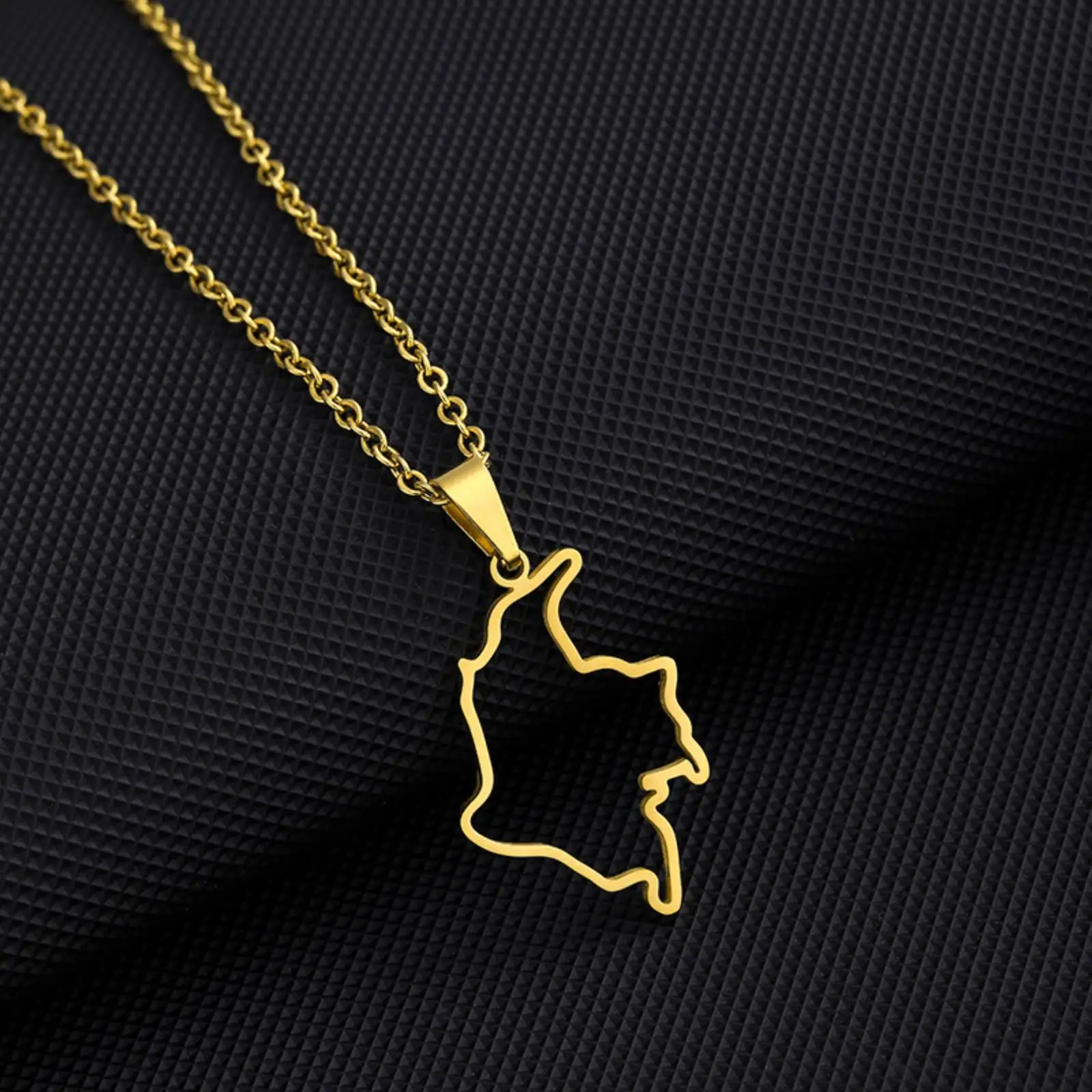 Kolumbien-Karte Anhänger Halskette Edelstahl Ethnischer Schmuck Geschenk für Männer und Frauen – Detail 5