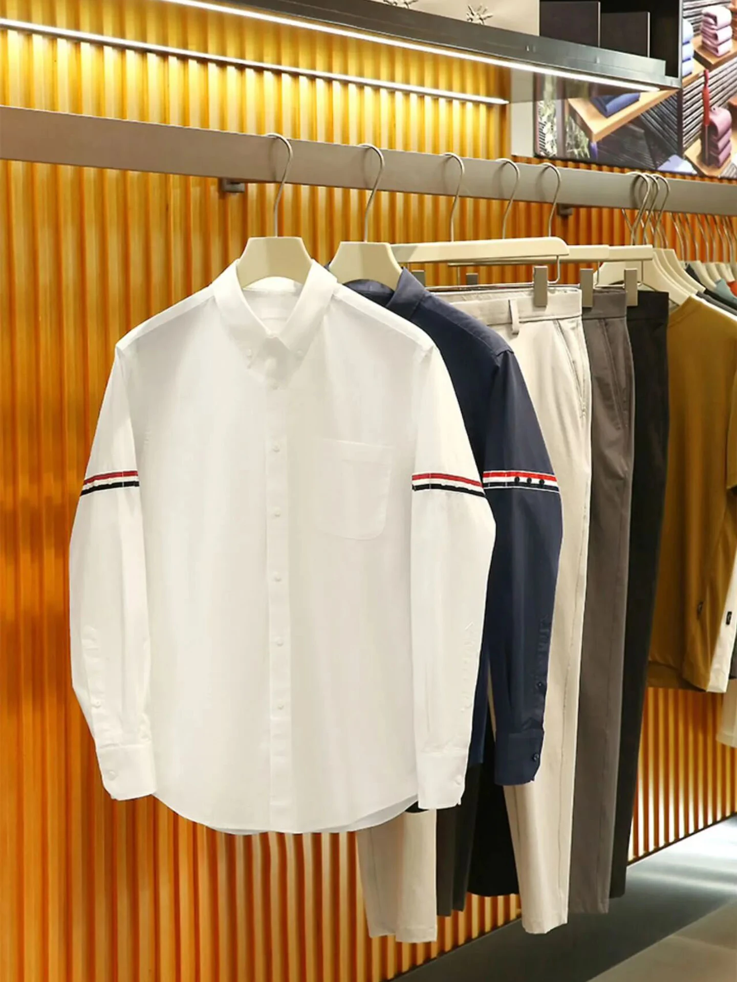  Cotton Breathable Color Block Craft Men's Fashion Casual Long Sleeve Shirt Spring Summer Standard Fit Lightweight