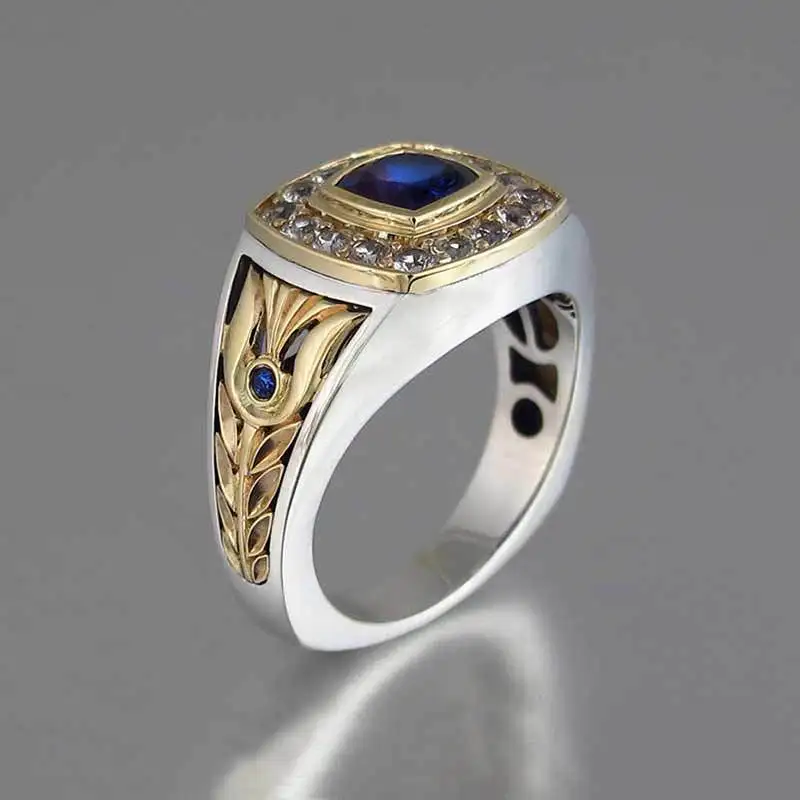 Cao Shi Foreign Trade New Jewelry Retro Fashion Business two-color men's Ring Manufacturers Wholesale Supply