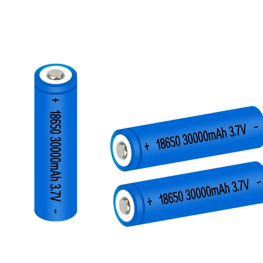 2024 18650 Battery 3.7V 30000mAh Capacity Li-ion Rechargeable Batteries For Flashlight Torch Cell + Charger