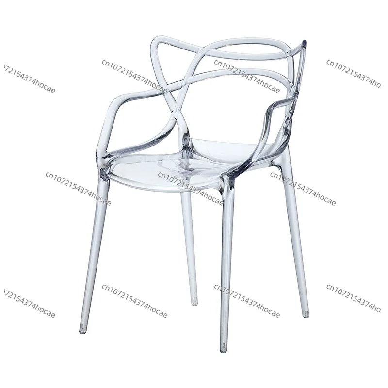 Nordic Internet celebrity transparent crystal dining chair acrylic stool dressing chair creative plastic back chair