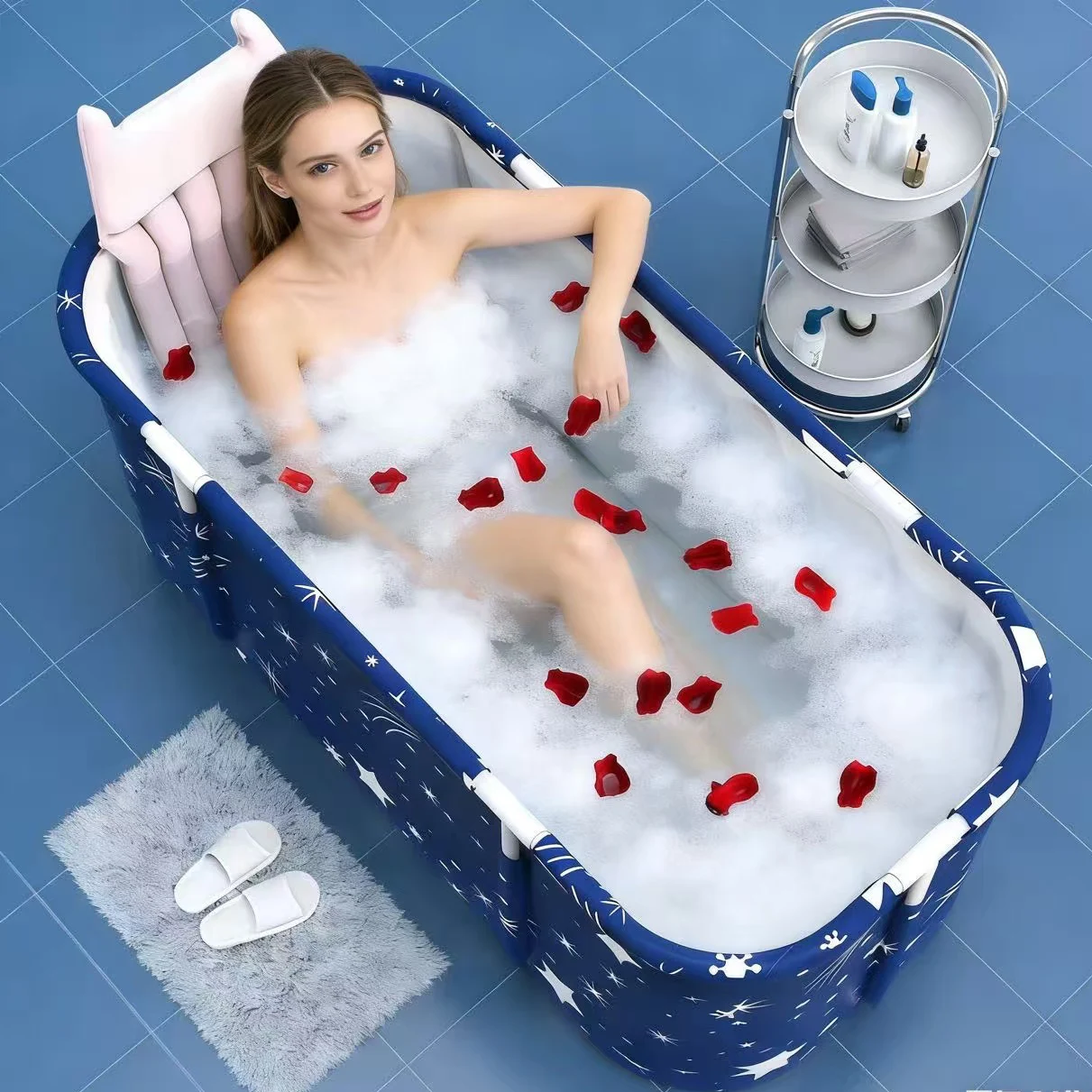 Bañera plegable portátil para adultos, Cubo de baño, bidé corporal para niños, gran capacidad, barril de SPA
