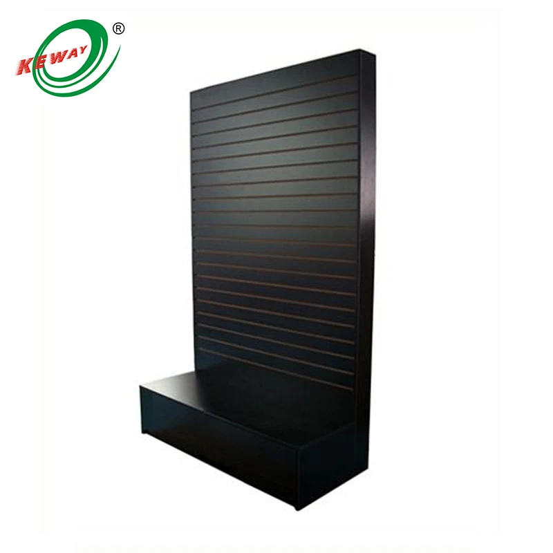 Custom. Custom Retail MDF Melamine Board L Shaped Slatwall Display Stand