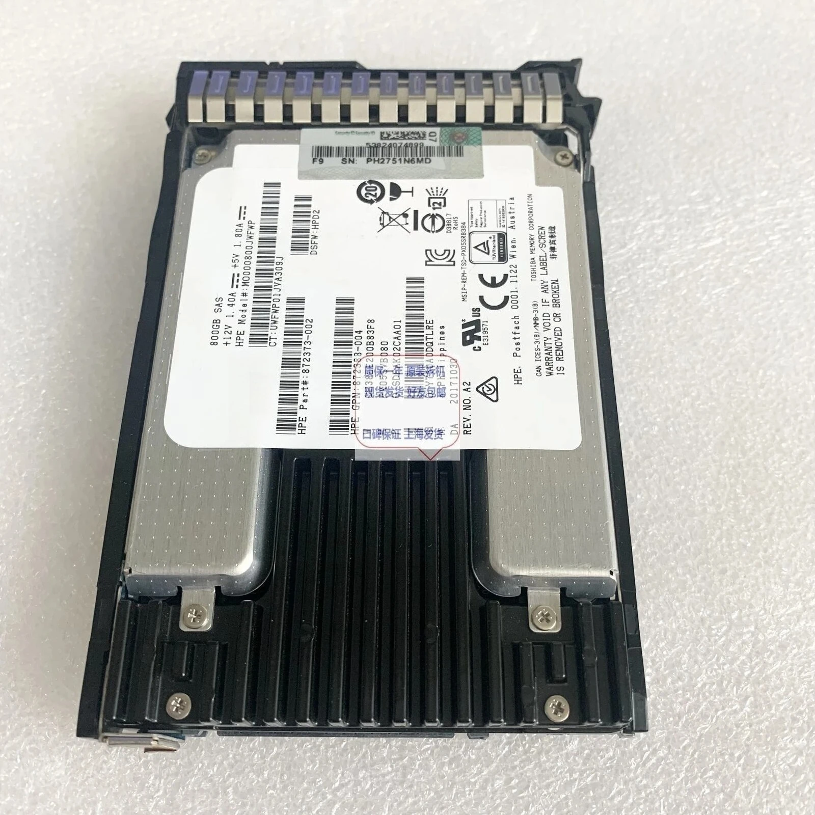 

872376-B21 872506-001 800G 2.5 SAS MU 12G SSD Used